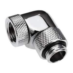 Alphacool Eiszapfen Angle Adapter 90 Degrees Rotatable G1/4 Female to G1/4 Female - chrome - Image 2