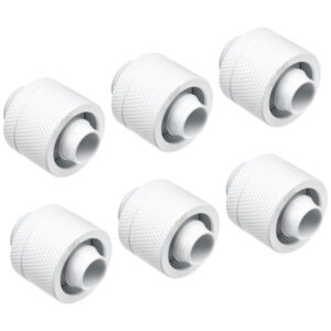 Alphacool Eiszapfen 16/10 mm screw-in fitting G1/4, 6-pack - white