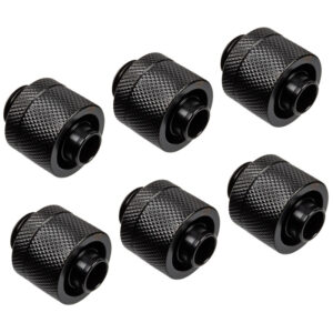 Alphacool Eiszapfen 16/10 mm screw-on fitting G1/4, 6-Pack - black