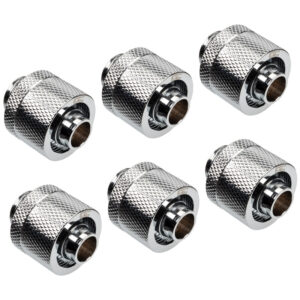 Alphacool Eiszapfen 16/10 mm screw-in fitting G1/4, 6-Pack - chrome - Image 1