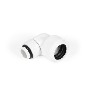 Icicle Fitting 90 Degree G1/4 Inch Female Thread to 16mm OD Hardtube - Rotatable, - White