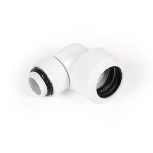 Icicle Fitting 90 Degree G1/4 Inch Female Thread to 13mm OD Hardtube - Rotatable, - White