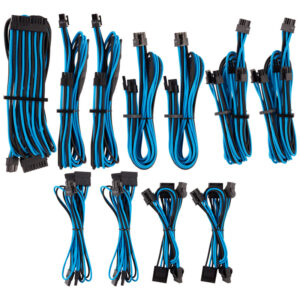 Corsair Premium Pro Sleeved Cable-Set (Gen 4) - mėlynos spalvos/juodos spalvos - Image 1