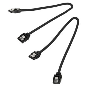 Corsair Premium Sleeved SATA Cable, black 30cm - 2 pack - Image 2