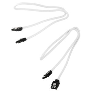 Corsair Premium Sleeved SATA Cable, white 60cm - 2 pack - Image 2