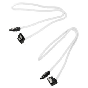 Corsair Premium Sleeved SATA cable angled, white 60cm - 2 pack - Image 2