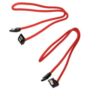 Corsair Premium Sleeved SATA cable angled, red 60cm - 2 pack - Image 2