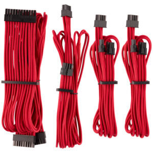 Corsair Premium Sleeved Cable-Set (Gen 4) - raudonos spalvos