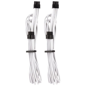 Corsair Premium Sleeved EPS12V ATX12V Cable, Double Pack (Gen 4) - baltos spalvos