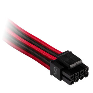 Corsair Premium Sleeved EPS12V ATX12V Cable, Double Pack (Gen 4) - raudonos ir juodos spalvos - Image 2