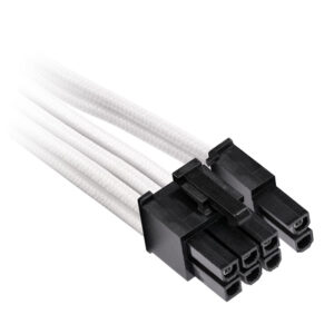 Corsair Premium Sleeved PCIe Dual-Cable, Doppelpack (Gen 4) - baltos spalvos - Image 2