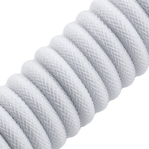CableMod PRO Coiled Cable susuktas klaviatūros laidas USB-C į USB Type A, Glacier White - 150cm - Image 2