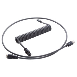 CableMod PRO Coiled Cable susuktas klaviatūros laidas USB-C į USB Type A, Carbon Grey - 150cm