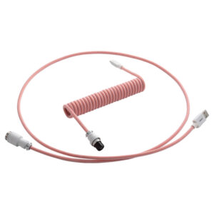 CableMod PRO Coiled Cable susuktas klaviatūros laidas USB-C į USB Type A, Orangesicle - 150cm