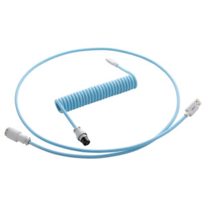 CableMod PRO Coiled Cable susuktas klaviatūros laidas USB-C į USB Type A, Blueberry Cheesecake - 150cm