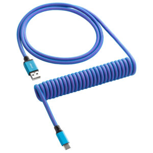CableMod Classic Coiled Cable susuktas klaviatūros laidas USB-C į USB Type A, Galaxy Blue - 150cm