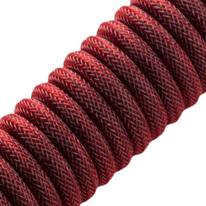 CableMod Classic Coiled Cable susuktas klaviatūros laidas USB-C į USB Type A, Republic Red - 150cm - Image 2