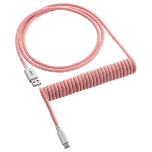 CableMod Classic Coiled Cable susuktas klaviatūros laidas USB-C į USB Type A, Orangesicle - 150cm