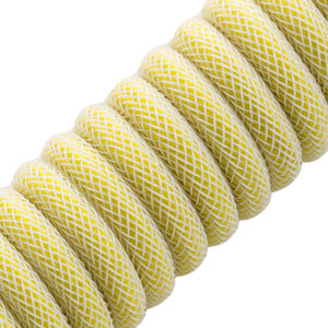 CableMod Classic Coiled Cable susuktas klaviatūros laidas USB-C į USB Type A, Lemon Ice - 150cm - Image 2