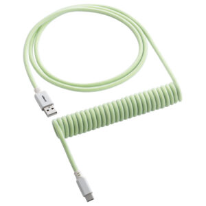 CableMod Classic Coiled Cable susuktas klaviatūros laidas USB-C į USB Type A, Lime Sorbet - 150cm