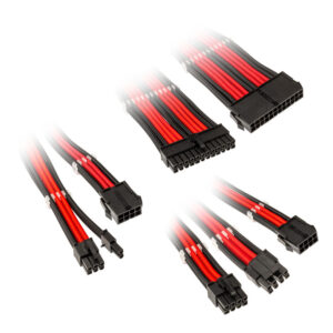 Kolink Core Adept Braided Cable Extension Kit - juodos spalvos/raudonos spalvos