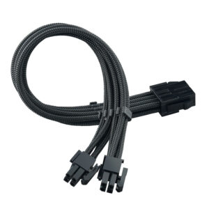 SilverStone EPS 8-Pin to EPS/ATX 4+4-Pin Cable, 300mm - juodos spalvos - Image 1