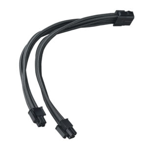SilverStone EPS 8-Pin to EPS/ATX 4+4-Pin Cable, 300mm - juodos spalvos - Image 2