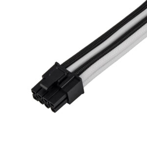 SilverStone PP07E-PCIBW 8-Pin-PCIe to 6+2-Pin-PCIe Extension, 250mm - juodos spalvos/baltos spalvos - Image 2