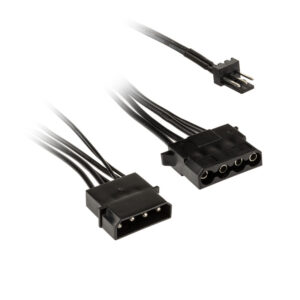 Kolink 3-Pin Fan Power to 2x 4-Pin Molex Adapter - 245mm, black