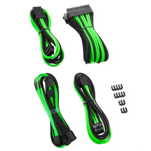 CableMod PRO ModMesh 12VHPWR Cable Extension Kit - juodos spalvos/žalios spalvos