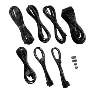 CableMod C-Series PRO ModMesh 12VHPWR Cable Kit for Corsair RM, RMi, RMx (Black Label) - juodos spalvos