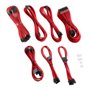 CableMod C-Series PRO ModMesh 12VHPWR Cable Kit for Corsair RM, RMi, RMx (Black Label) - raudonos spalvos