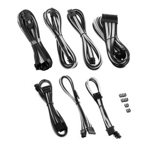 CableMod C-Series PRO ModMesh 12VHPWR Cable Kit for Corsair RM, RMi, RMx (Black Label) - juodos spalvos/baltos spalvos