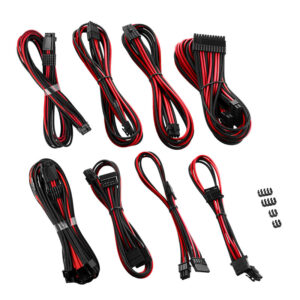 CableMod RT-Series PRO ModMesh 12VHPWR Dual Cable Kit for ASUS/Seasonic - juodos spalvos/raudonos spalvos