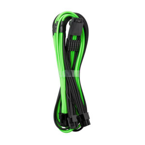 CableMod C-Series PRO ModMesh 12VHPWR to 3x PCI-e Cable for Corsair - 60cm, juodos spalvos/žalios spalvos - Image 1
