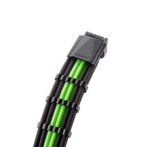 CableMod C-Series PRO ModMesh 12VHPWR to 3x PCI-e Cable for Corsair - 60cm, juodos spalvos/žalios spalvos - Image 2