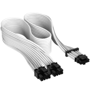 Corsair Premium Sleeved 12+4 Pin PCIe Gen5 12VHPWR 600W - baltos spalvos - Image 1
