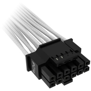 Corsair Premium Sleeved 12+4 Pin PCIe Gen5 12VHPWR 600W - baltos spalvos - Image 2