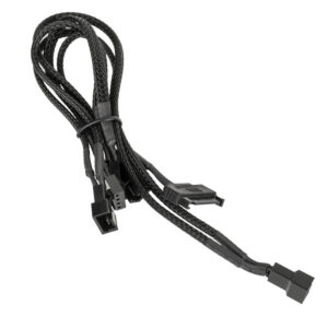 Kolink 1-4 PWM Fan Splitter Cable - 35 cm, braided, black - Image 2