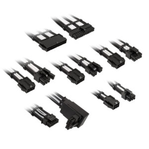 Kolink Core Pro Braided Cable Extension Kit 12V-2x6 Type 2 - Jet Black/Brilliant White