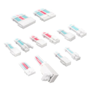 Kolink Core Pro Braided Cable Extension Kit 12V-2x6 Type 1 - Brilliant White/Neon Blue/Pure Pink