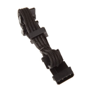 SilverStone 4 kontaktų „Molex“ ir 4 SATA jungčių prailginimo kabelis, 300 mm, juodas - Image 2