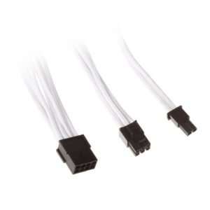 SilverStone 8-Pin-PCIe to 6+2-Pin-PCIe Extension - 250mm baltos spalvos