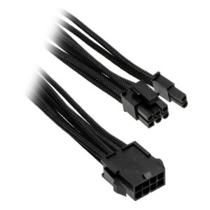 PHANTEKS 6+2-Pin PCIe Extension 50cm - sleeved juodos spalvos