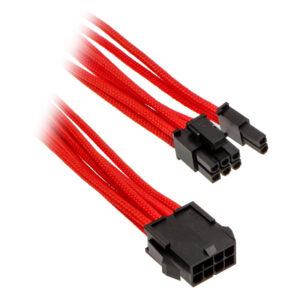 PHANTEKS 6+2-Pin PCIe Extension 50cm - sleeved raudonos spalvos