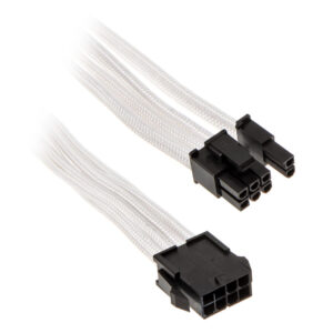 PHANTEKS 6+2-Pin PCIe Extension 50cm - sleeved baltos spalvos