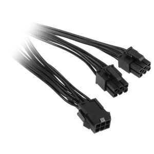 Kolink Adapter 6-Pin-PCIe to 2x 6-Pin-PCIe-Stecker, juodos spalvos, 15cm