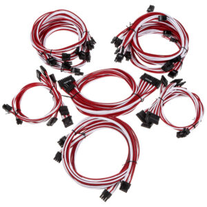 Super Flower Sleeve Cable Kit Pro - baltos spalvos/raudonos spalvos - Image 1