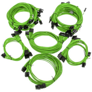 Super Flower Sleeve Cable Kit Pro - žalios spalvos