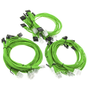Super Flower Sleeve Cable Kit - žalios spalvos